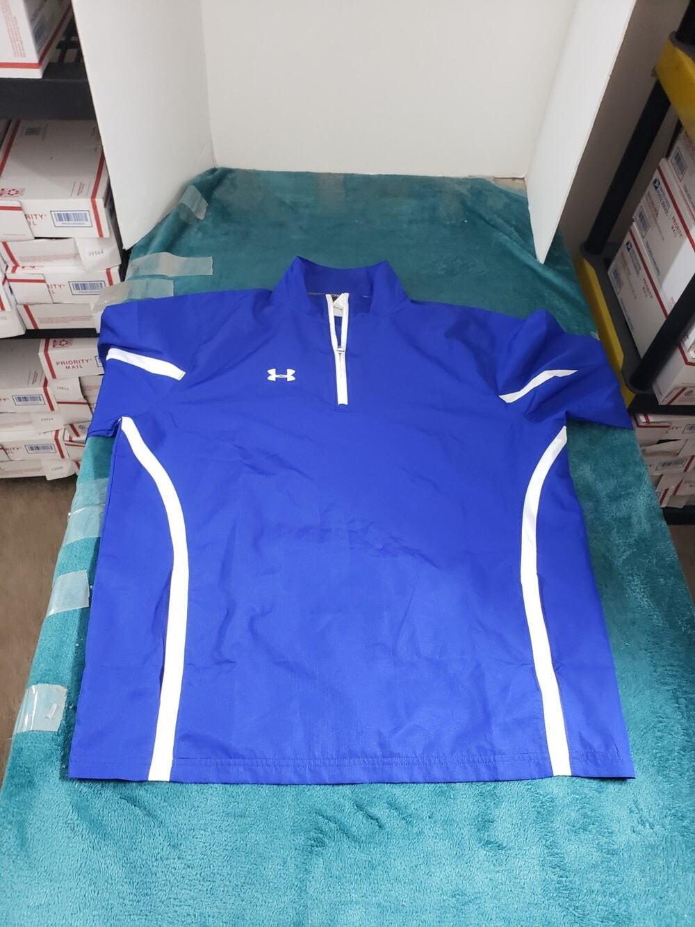 Under Armour Jacket Size Large Men Blue Protect this House Lightweight Loose